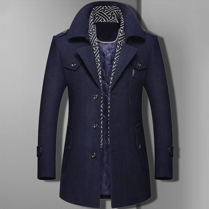 Elijah | Men's Stylish Winter Wool Coat with Zip