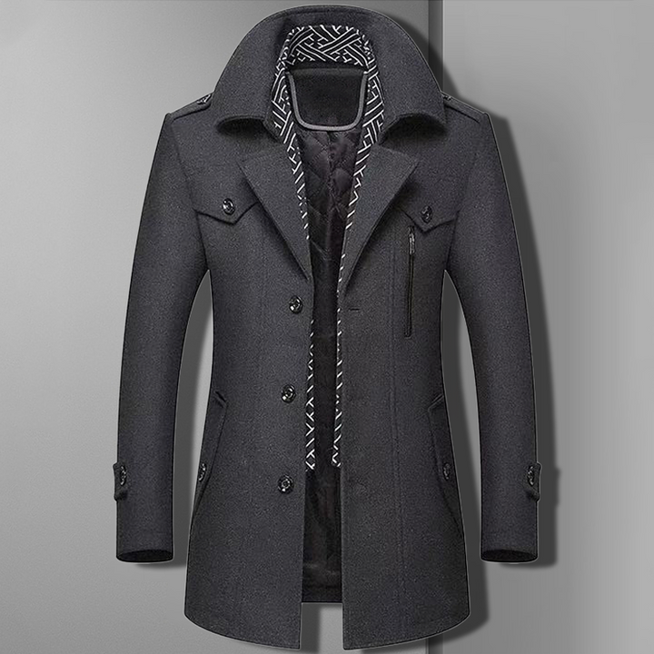 Elijah | Men's Stylish Winter Wool Coat with Zip
