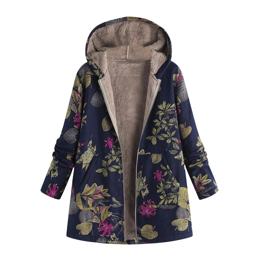 Casey | Women’s Winter Floral Coat with Hood