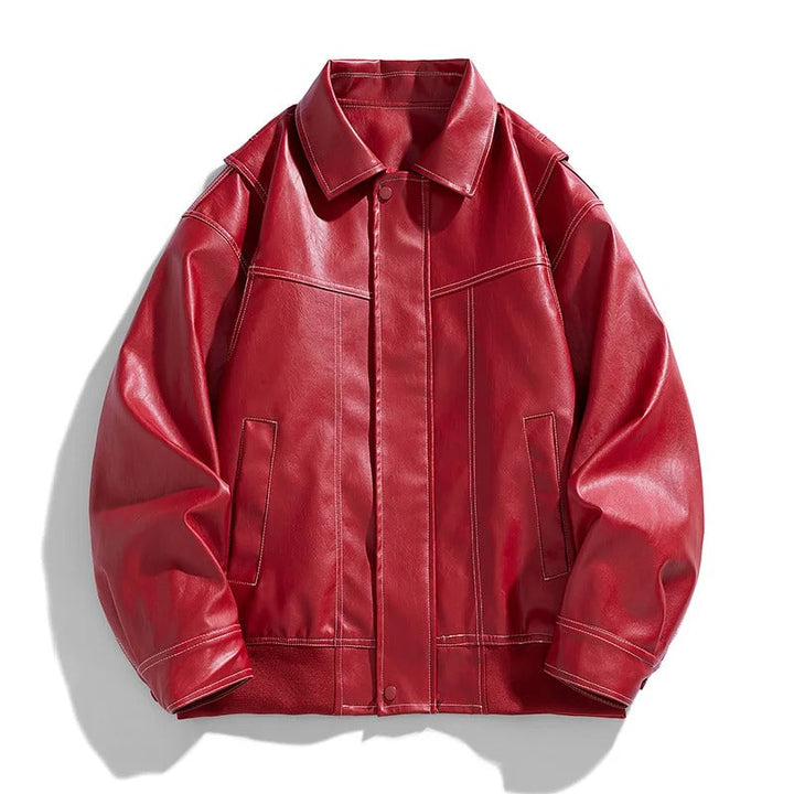Mark | Men’s Modern Oversized Leather Bomber Jacket
