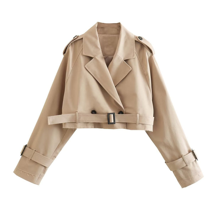 Jessica | Women’s Stylish Short Double-Breasted Trench Coat