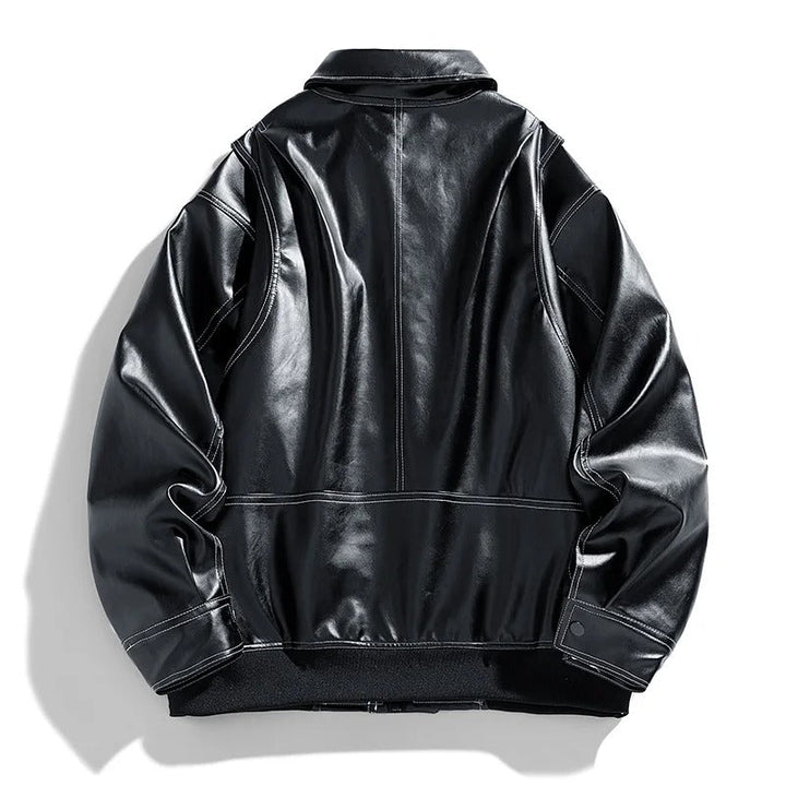 Mark | Men’s Modern Oversized Leather Bomber Jacket