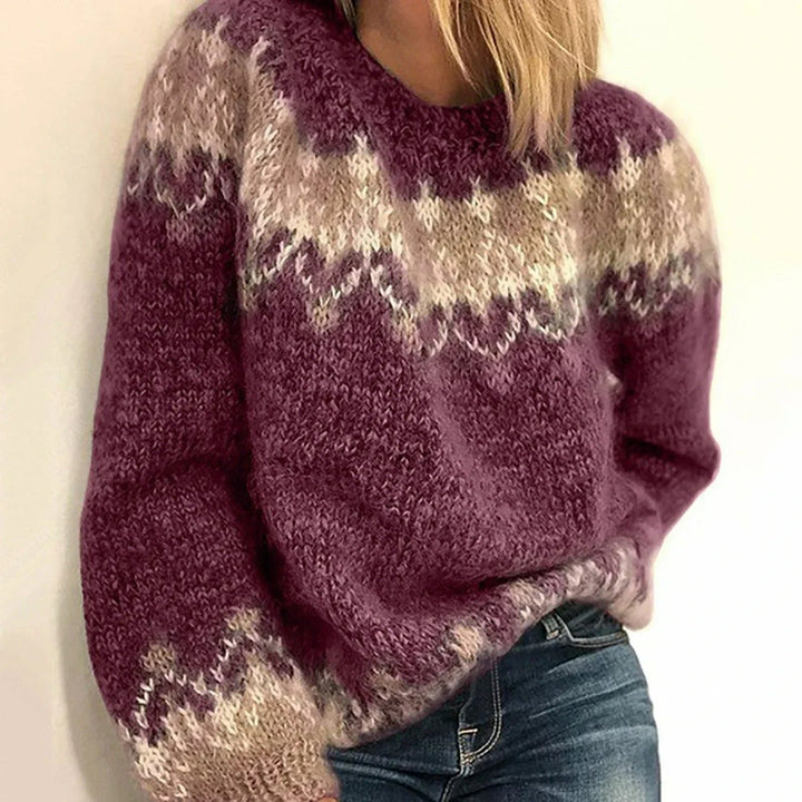Katie | Women’s Cozy Winter Patterned Knit Sweater