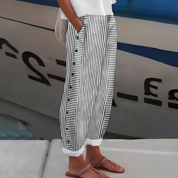 Sandrine | White Linen Pants Women