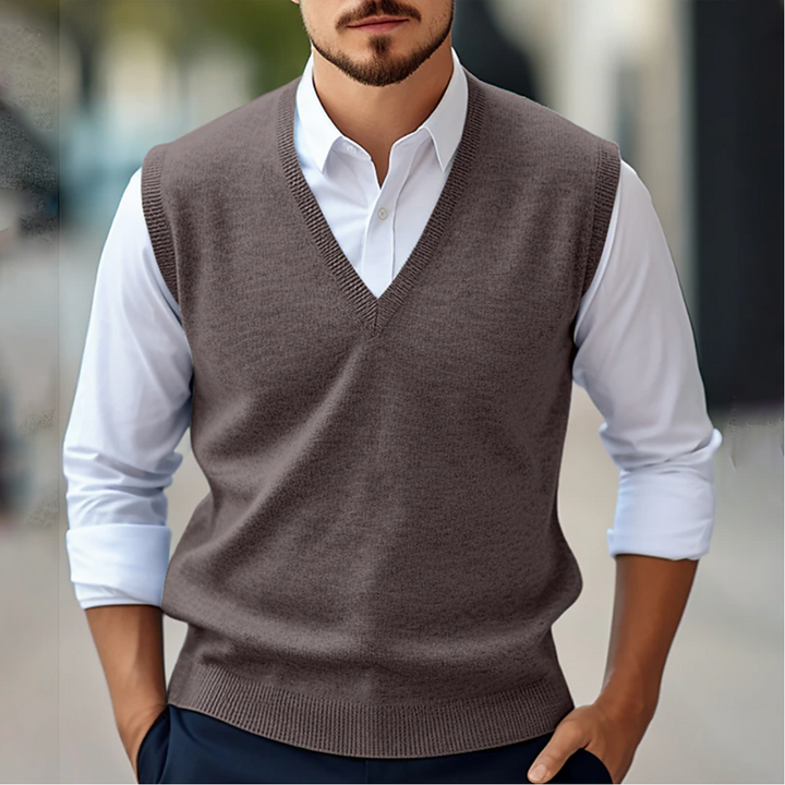 James | Men’s Trendy V-Neck Pullover Vest