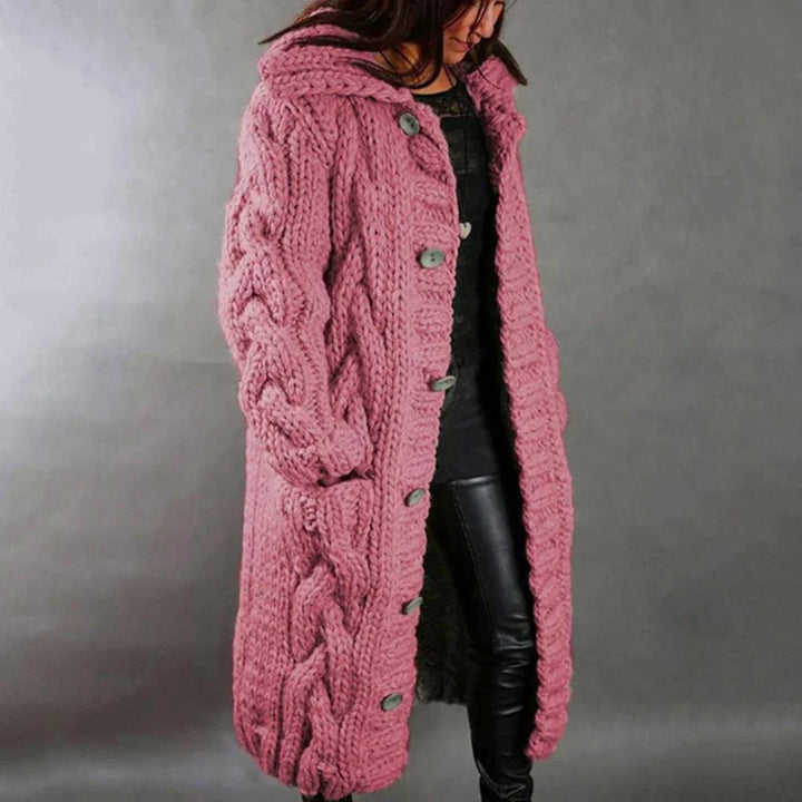Diana | Women’s Oversized Cable Knit Button Cardigan