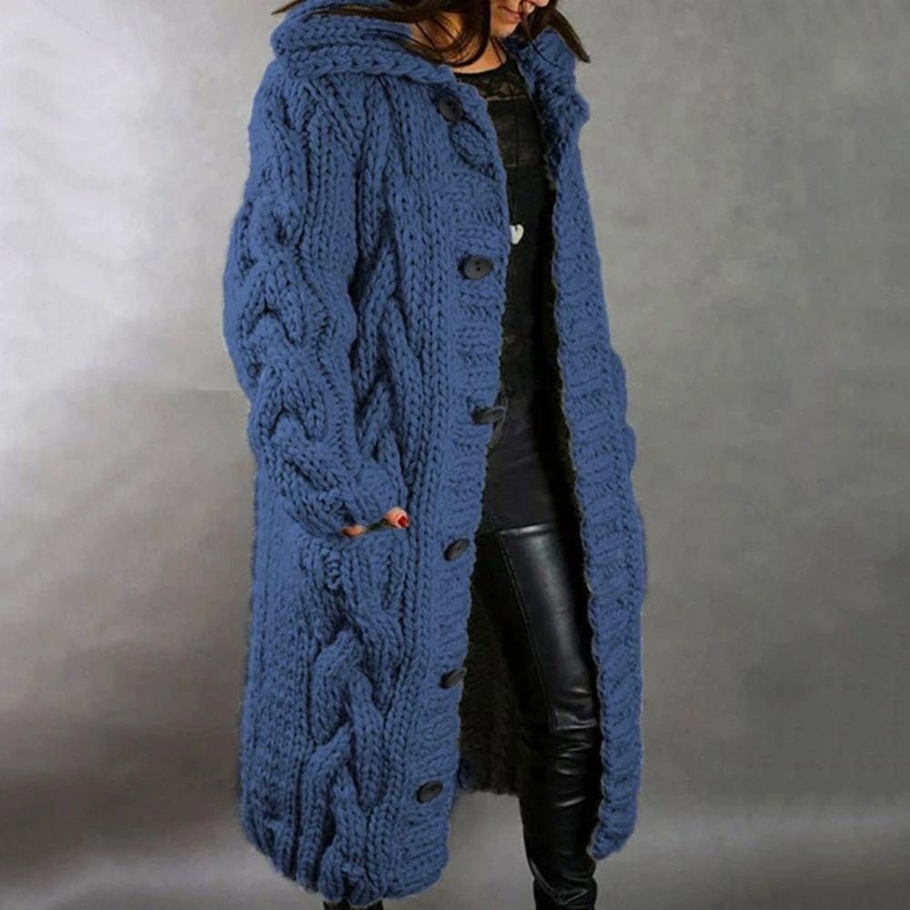 Diana | Women’s Oversized Cable Knit Button Cardigan