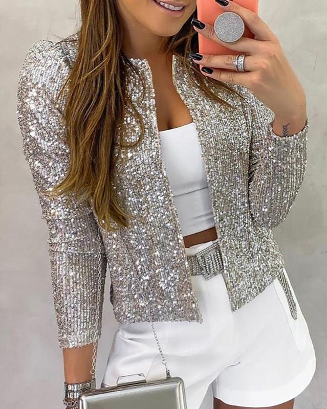 Daisy | Women’s Sparkling Open Front Sequin Party Blazers