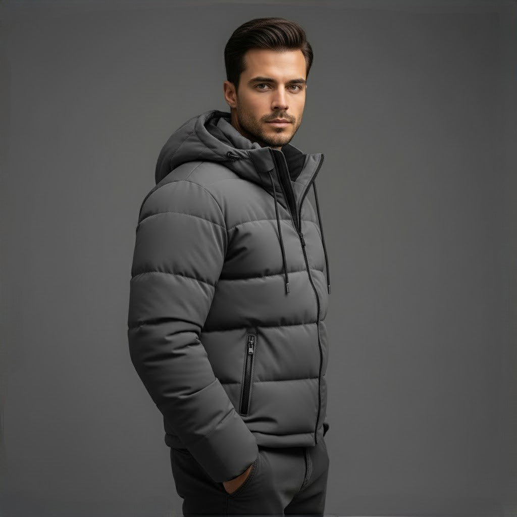 Samuel | Men’s Winter Quilted Puffer Jacket With Hood