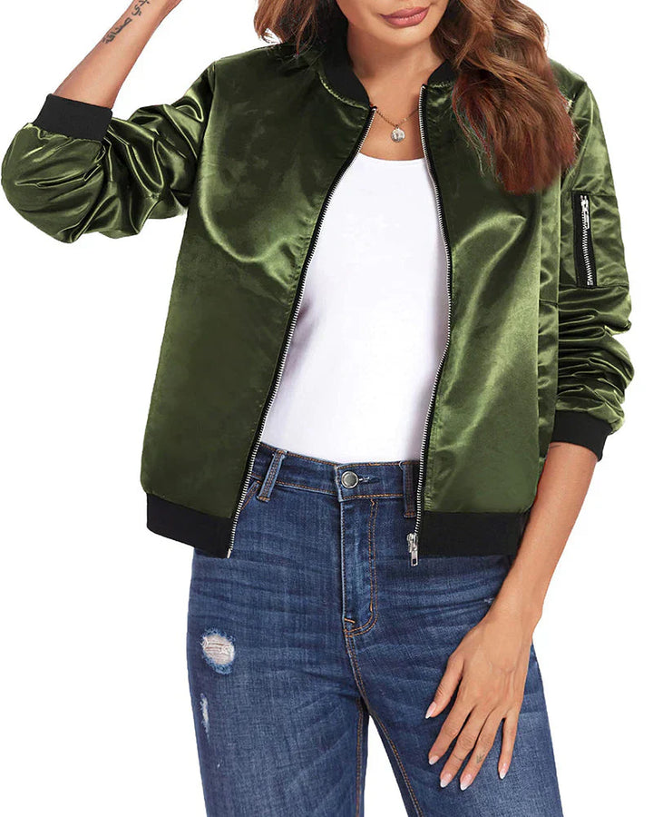 Charlotte | Women’s Casual Zip-Up Bomber Jacket