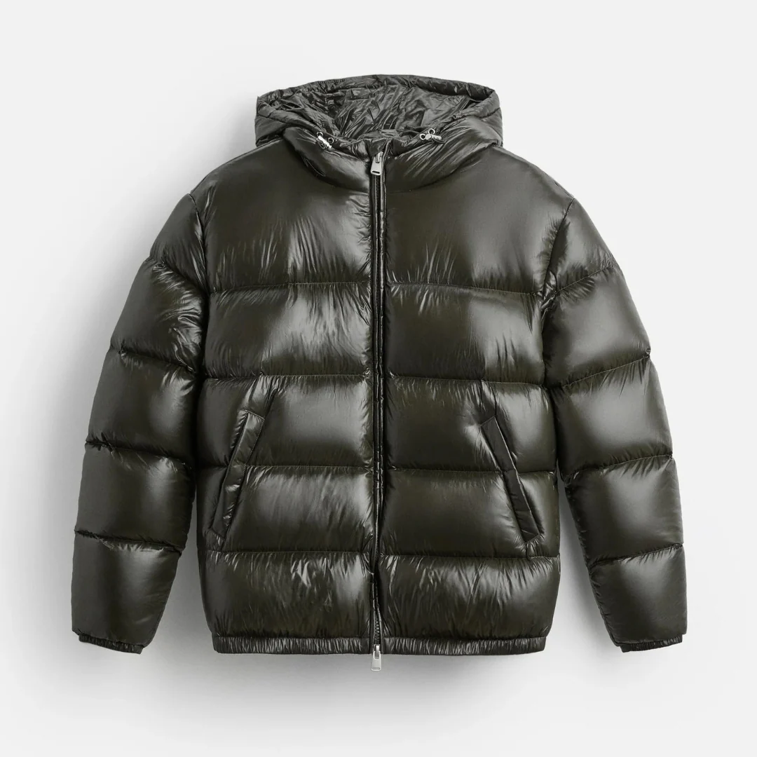 Louis | Men’s Modern Shiny Hooded Puffer Jacket