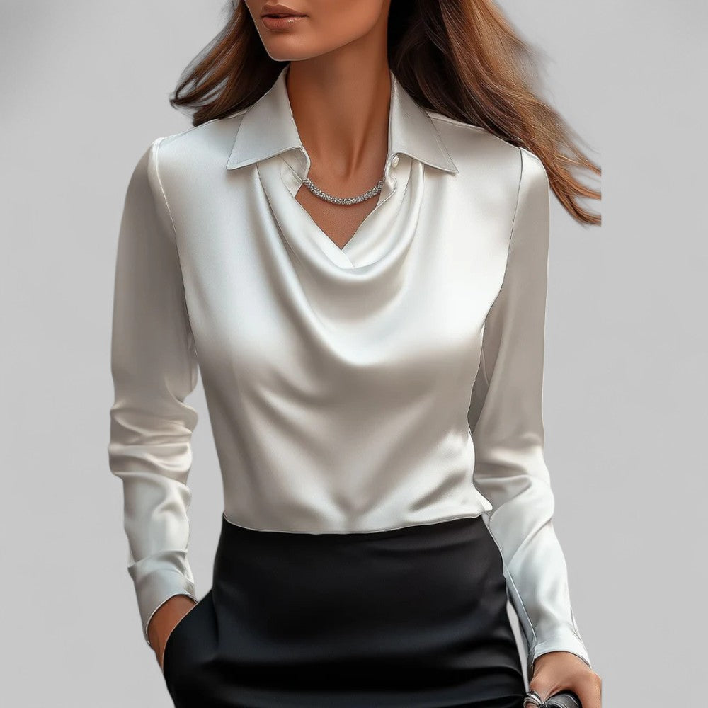 Scarlett | Women’s Elegant Long Sleeve Satin Blouse