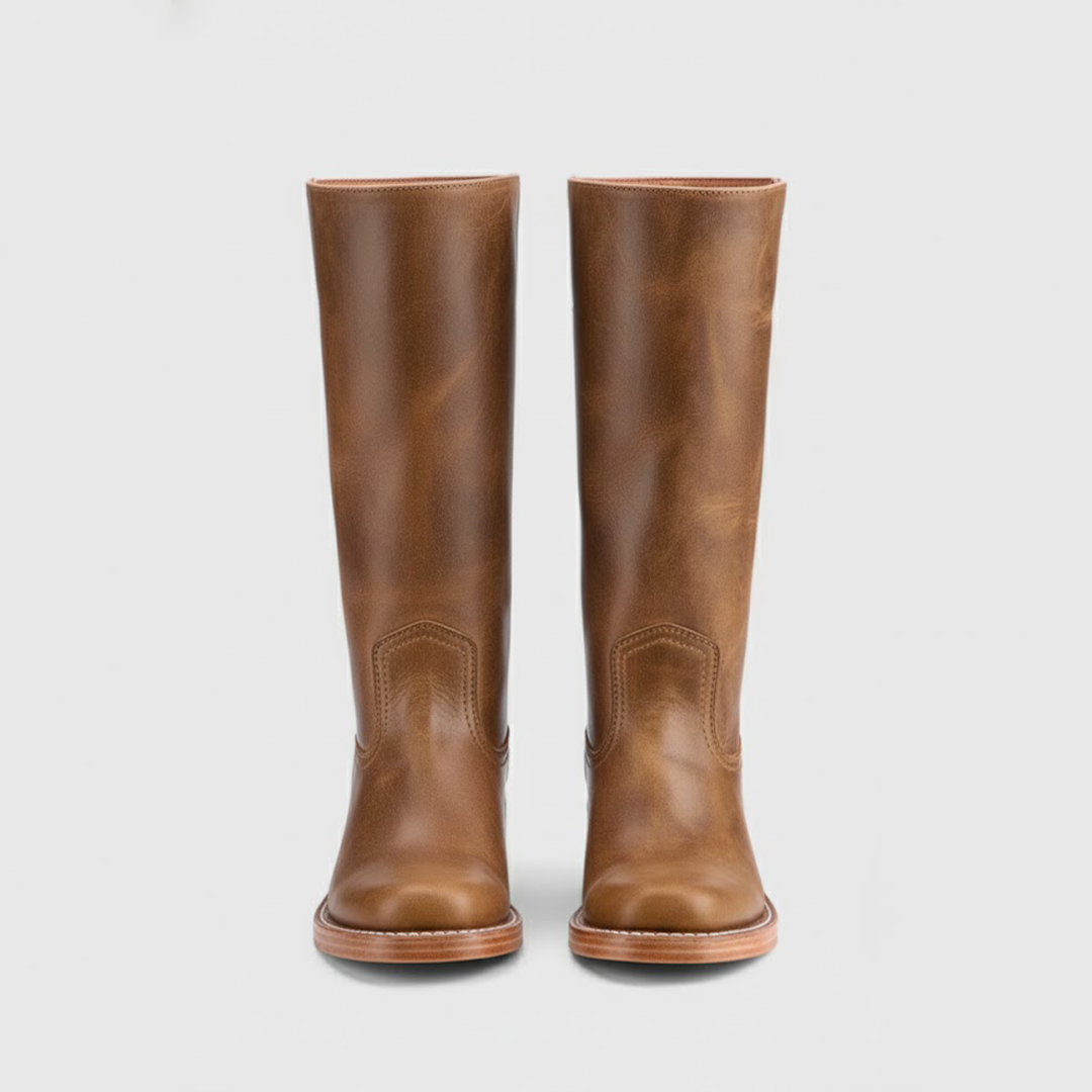 Catherine | Women’s Leather Knee-High Boots with Heels