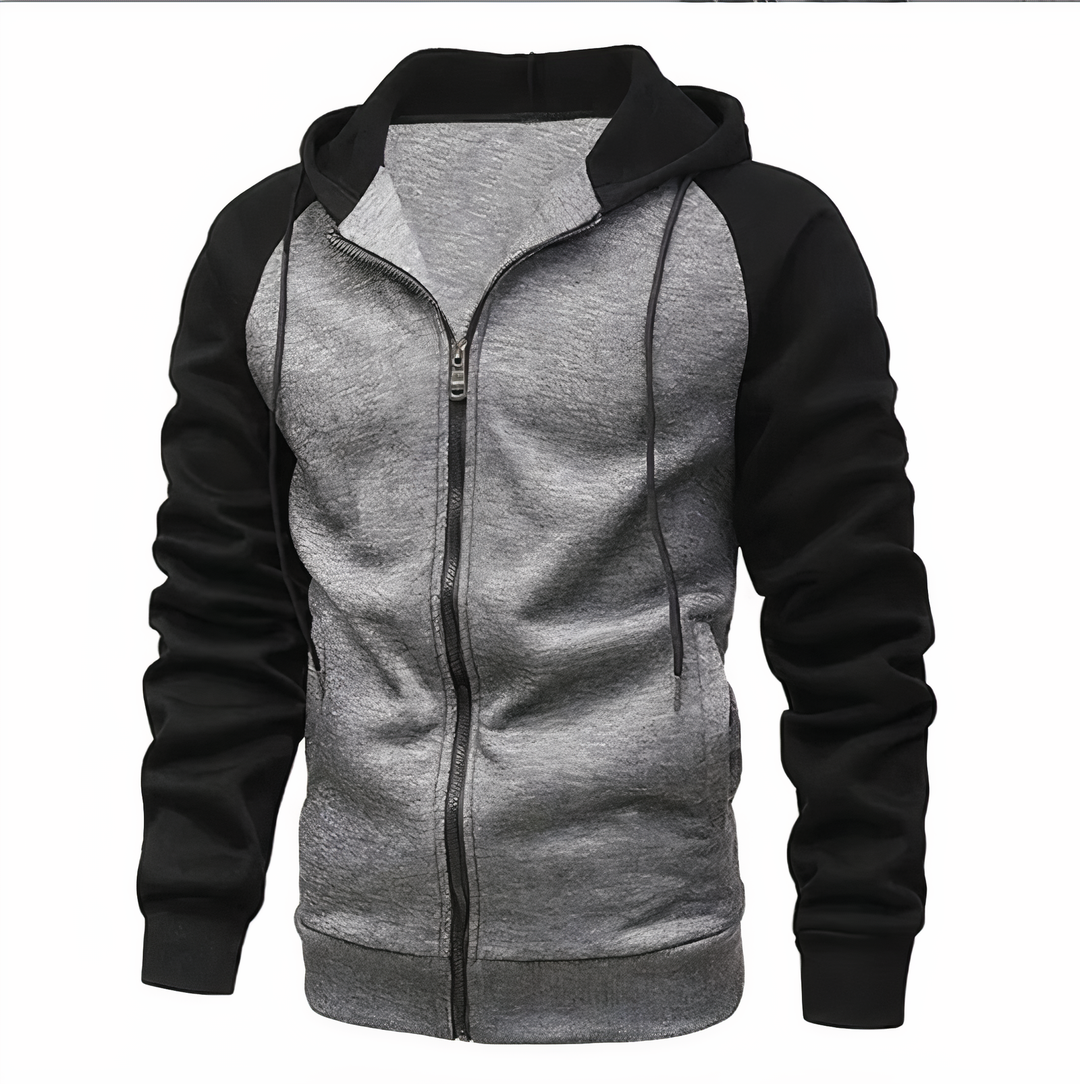 Julian | Men’s Casual Zip-Up Two-Tone Hoodie