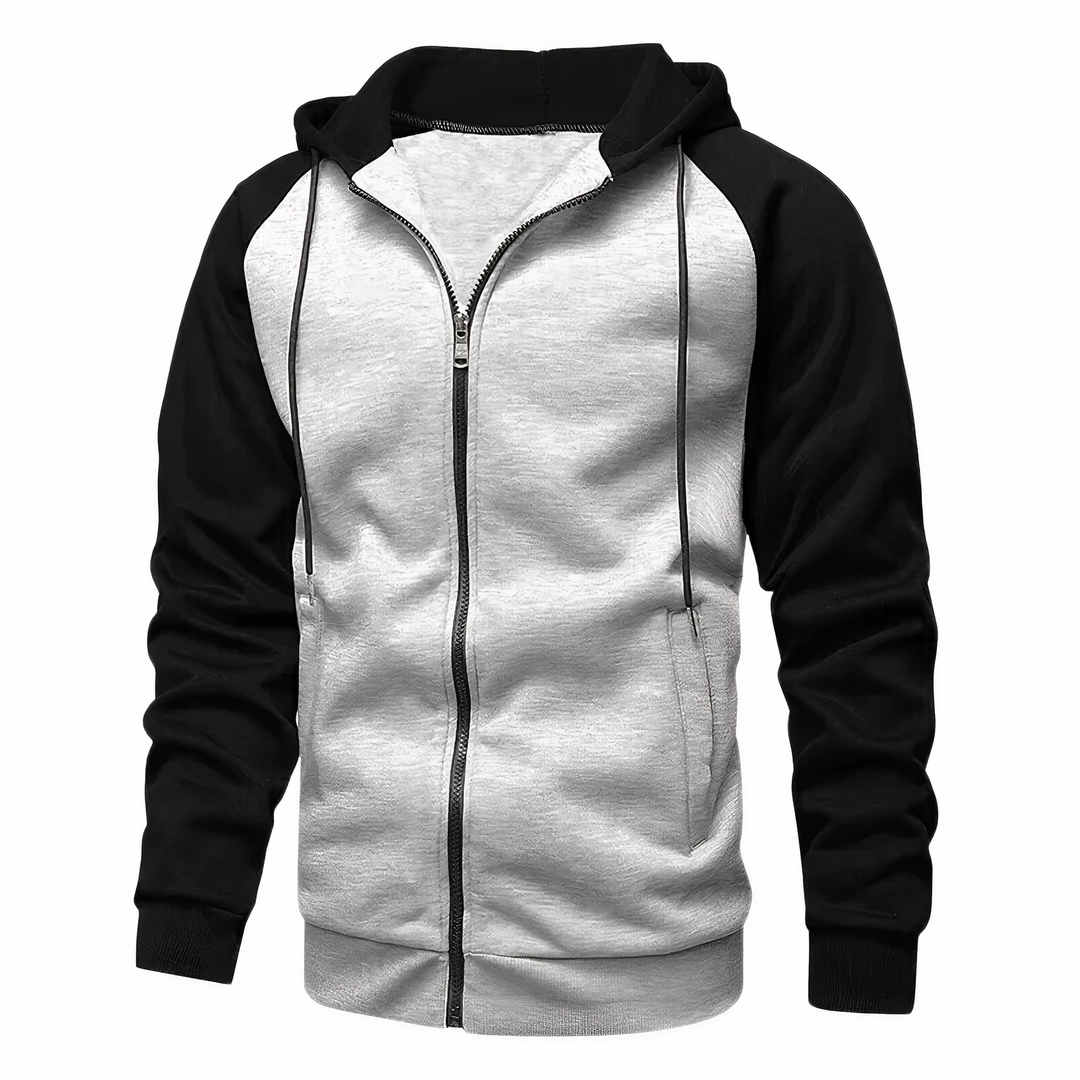 Julian | Men’s Casual Zip-Up Two-Tone Hoodie