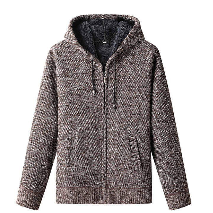 Jayden | Men’s Winter Zip-Up Hoodie Warm Knit Cardigan
