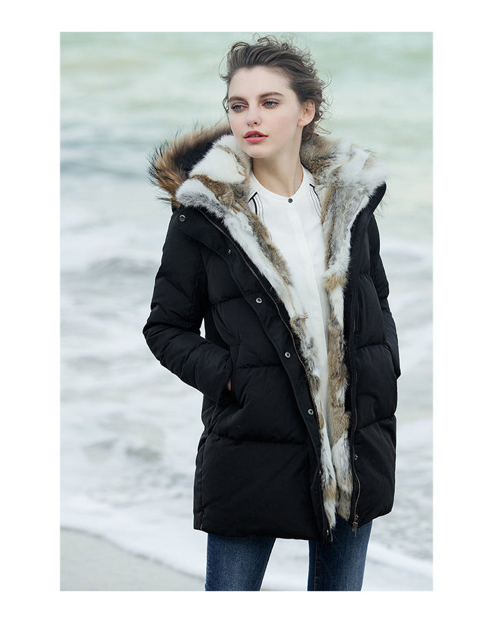 Delilah | Women’s Long Puffer Faux Fur Hood Coat