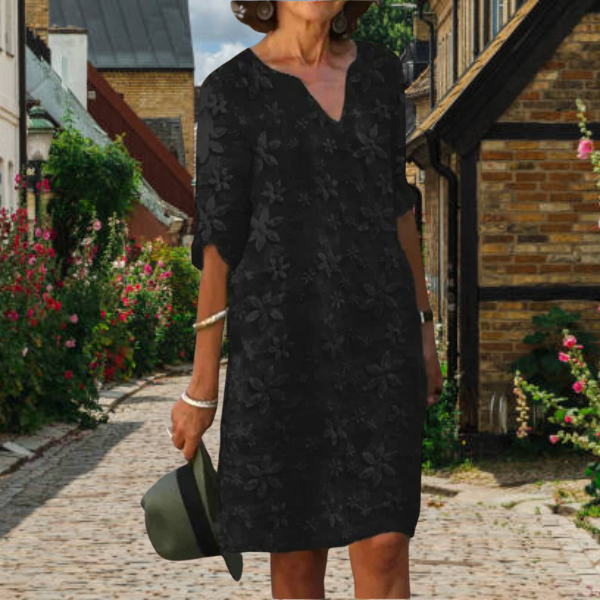 Freya | Women's Relaxed Fit Floral Texture Dress