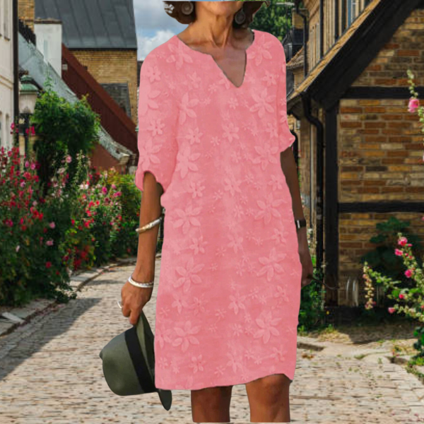 Freya | Women's Relaxed Fit Floral Texture Dress