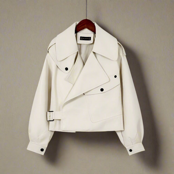 Faye | Women's Cropped Lapel Belted Fashion Jacket