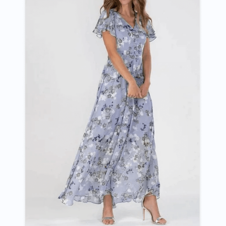 Heidi | Women's Short Sleeve Floral Maxi Dress