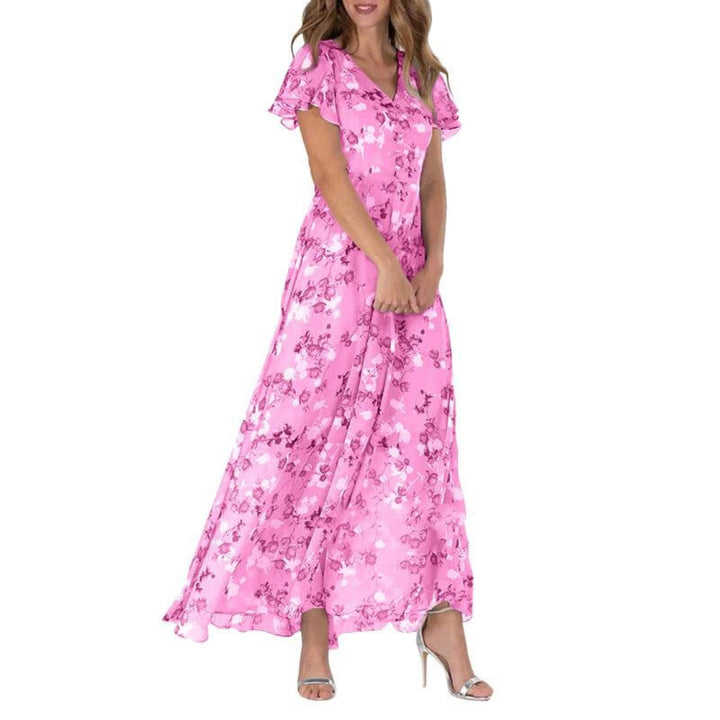 Heidi | Women's Short Sleeve Floral Maxi Dress