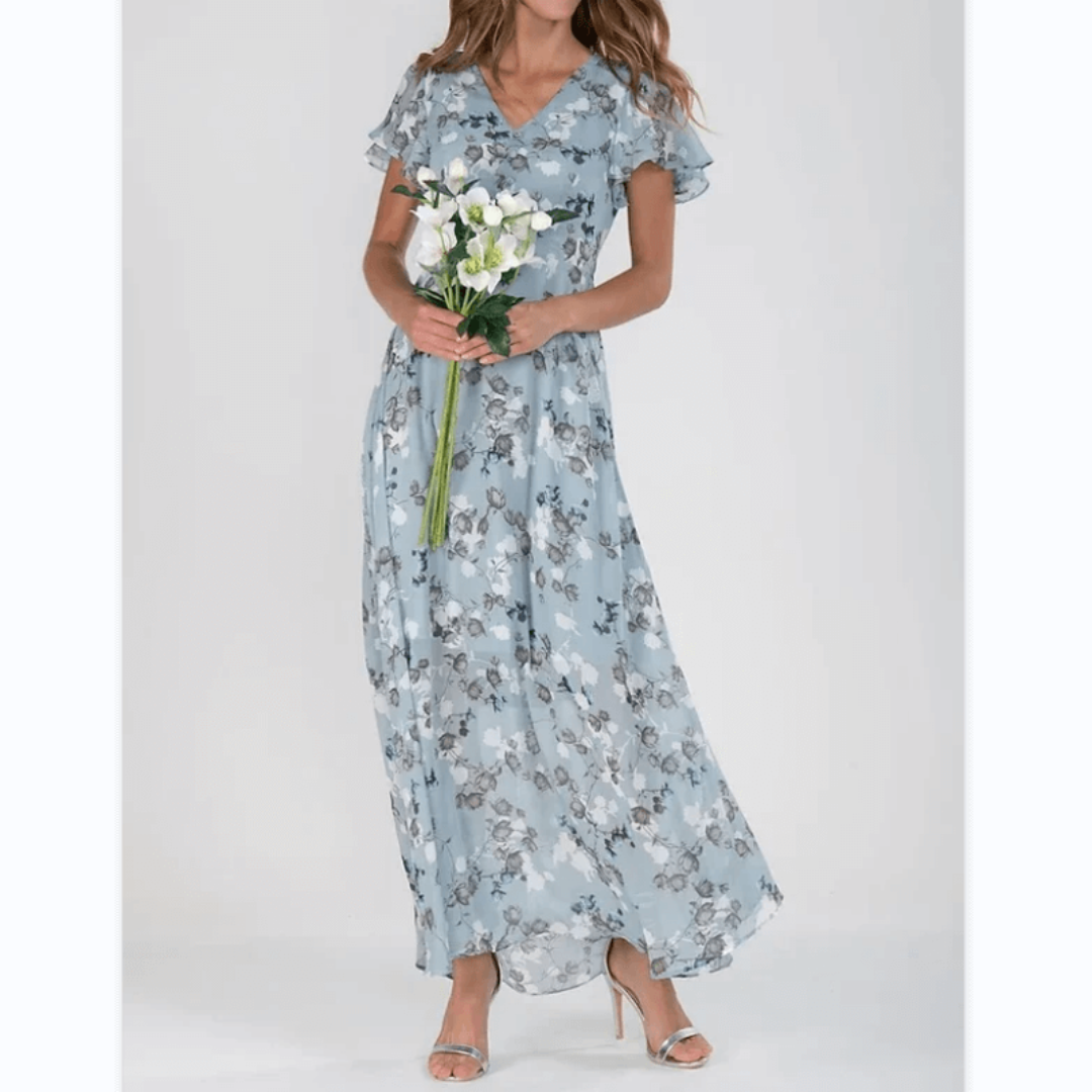 Heidi | Women's Short Sleeve Floral Maxi Dress