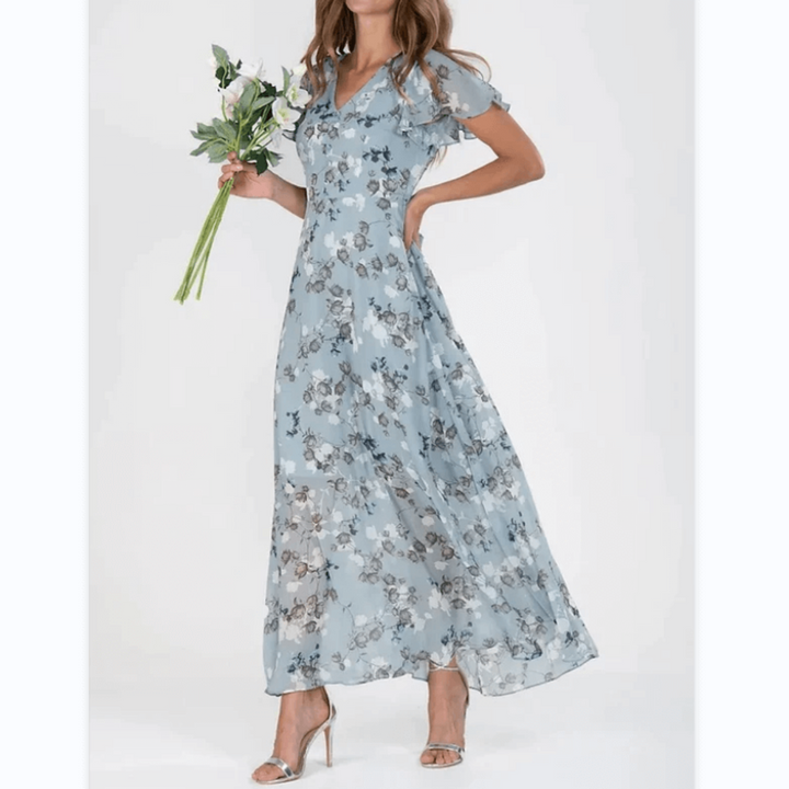 Heidi | Women's Short Sleeve Floral Maxi Dress