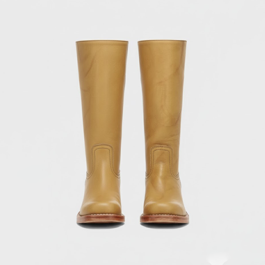 Catherine | Women’s Leather Knee-High Boots with Heels
