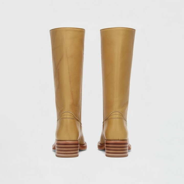 Catherine | Women’s Leather Knee-High Boots with Heels